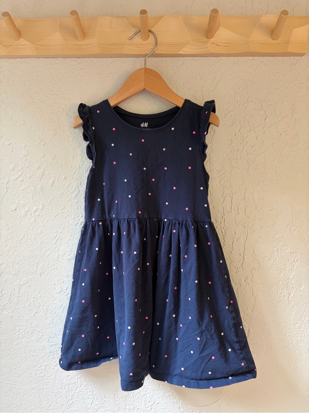 H&M Navy Dress with Pink & White Polka Dots